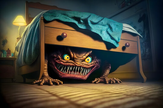 Premium AI Image  Scary monster in a room in house at night in nightmare  Generative AI illustration
