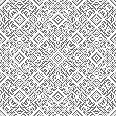 Stylish texture with figures from lines.Abstract geometric black and white pattern for web page, textures, card, poster, fabric, textile. Monochrome graphic repeating design. 