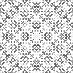 Stylish texture with figures from lines.Abstract geometric black and white pattern for web page, textures, card, poster, fabric, textile. Monochrome graphic repeating design. 