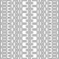 Stylish texture with figures from lines.Abstract geometric black and white pattern for web page, textures, card, poster, fabric, textile. Monochrome graphic repeating design. 