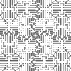 Stylish texture with figures from lines.Abstract geometric black and white pattern for web page, textures, card, poster, fabric, textile. Monochrome graphic repeating design. 