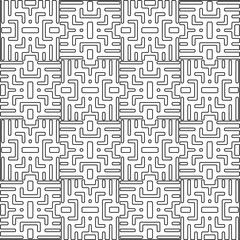 Stylish texture with figures from lines.Abstract geometric black and white pattern for web page, textures, card, poster, fabric, textile. Monochrome graphic repeating design. 