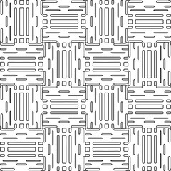Stylish texture with figures from lines.Abstract geometric black and white pattern for web page, textures, card, poster, fabric, textile. Monochrome graphic repeating design. 