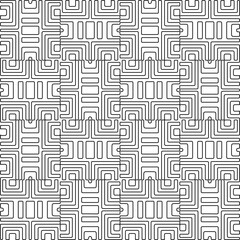 Stylish texture with figures from lines.Abstract geometric black and white pattern for web page, textures, card, poster, fabric, textile. Monochrome graphic repeating design. 