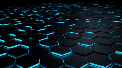 Fototapeta premium Glowing hexagon background - technology background