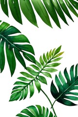 tropical leaf watercolor, generative ai