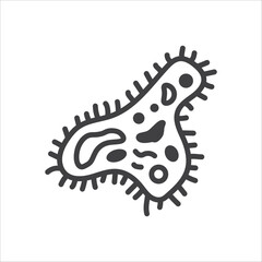 Illustration of virus vector icon. Corona virus icon flat sign design. Microbe symbol pictogram. Bactery icon. Coronavirus bacteria symbol. UX UI icon