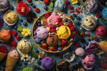 Multi-Ingredient Ice Creams. Generative AI
