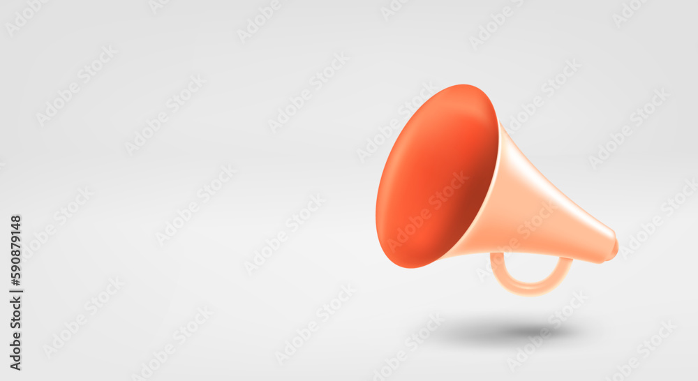 Poster Loudspeaker. 3d vector banner with copy space