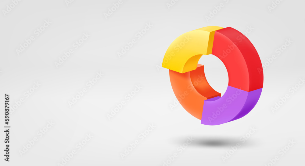 Poster business chart concept. 3d vector banner with copy space