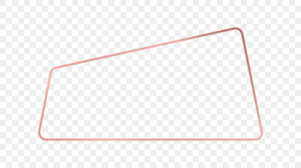 Rose gold glowing rounded trapezoid shape frame