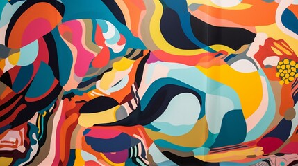 Naklejka premium A scarf with a bold, graphic print in bright colors Generative AI