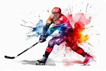 Fototapeta na wymiar Hockey player shot. Generate Ai