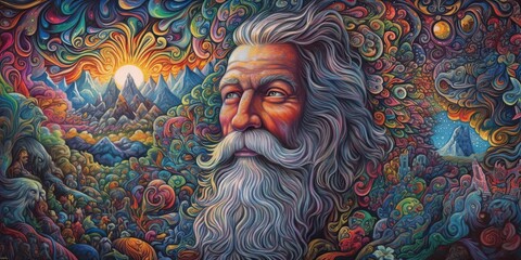 Conceptual representation of jesus and god. Generative AI