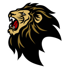 Lion Head Roar Logo Design Sports Mascot Template