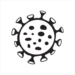 Illustration of virus vector icon. Corona virus icon flat sign design. Microbe symbol pictogram. Bactery icon. Coronavirus bacteria symbol. UX UI icon