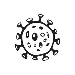 Illustration of virus vector icon. Corona virus icon flat sign design. Microbe symbol pictogram. Bactery icon. Coronavirus bacteria symbol. UX UI icon