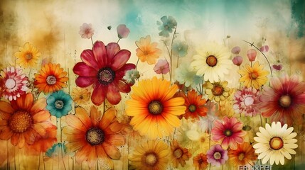 Flowers illustration wallpaper background