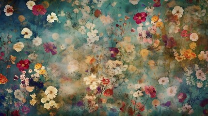 Fototapeta na wymiar Flowers illustration wallpaper background