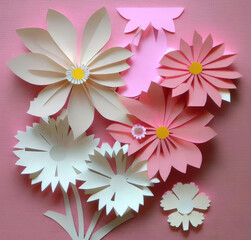 Paper cut flowers