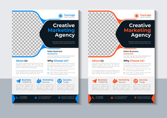 Business Flyer Design, Creative Marketing Agency Flyer Template, Annual Report, layout, Vector illustrator