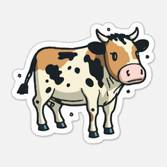 Beautifully illustrated cow in a modern and artistic style
