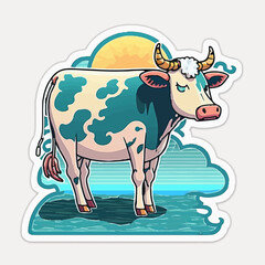 Detailed and realistic vector illustration of a cow with intricate textures