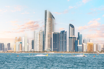 Fototapeta premium The real estate market in Abu Dhabi is flourishing, with investors and developers flocking to the city to capitalize on its growing economy and demand for modern living.