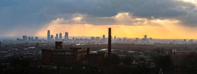 Beautiful skyline of Manchester City in UK