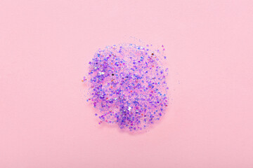 Glitter sample on pink background