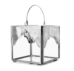 Silver Muslim lamp on white background