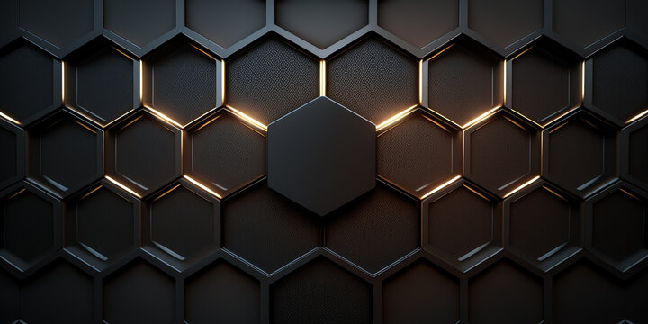Dark Hexagon 3d Wallpaper Background | Generative Art © PixenSation