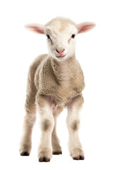 little lamb isolated on transparent background, generative ai