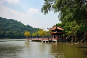 Obraz premium Asian temple. Generate Ai