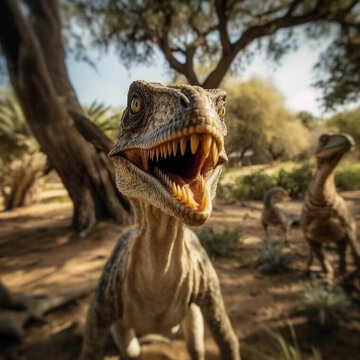 realistic image of a velociraptor