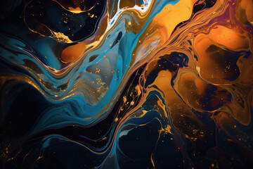 Abstract fluid colorful ink background