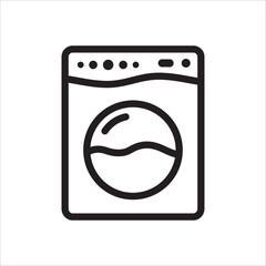 Washer vector icon. Washer flat sign design. Wash machine symbol pictogram. UX UI icon