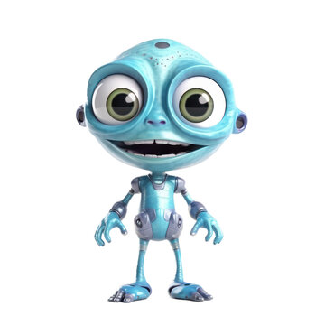 A funny looking cartoon alien character