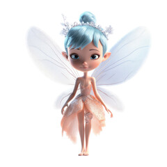 Beautiful fairy with wings cartoon character