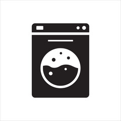 Washer vector icon. Washer flat sign design. Wash machine symbol pictogram. UX UI icon