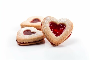 Obraz na płótnie Canvas Heart jam cookies. Generate Ai