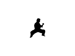 Fototapeta na wymiar Karate boy vector design and illustration. Karate boy vector art, icons, and vector images. Karate boy silhouette collection.