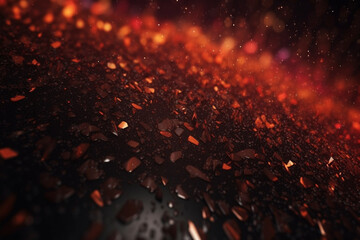 Red color grunge fire burning effect for background