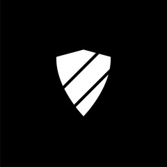 Shield security with lock symbol  isolated on black background 