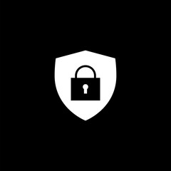  Protection, safety, password security isolated on black background