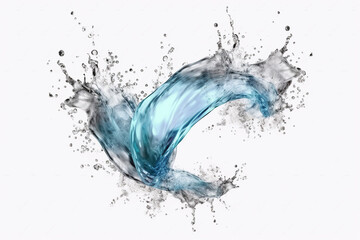 Fototapeta na wymiar Blue water splash isolated on white background. Abstract watercolor background. Generative AI