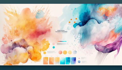 Abstract watercolor simple template design for backgrounds. Generative Ai