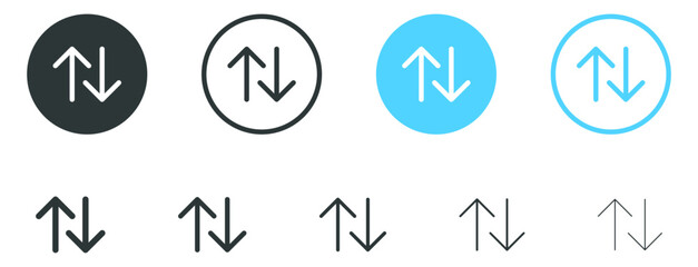 arrows data transfer icon, exchange arrow icons - Swap icon with two arrows. data and storage icons