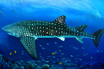 Whale shark in the sea Generative Art