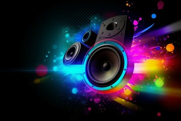 Loudspeaker music lights. Generate Ai